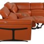 Camel Italian Leather Modular L Shaped Six Piece Corner Sectional With Console - Image 3