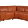 Camel Italian Leather Modular L Shaped Six Piece Corner Sectional With Console - Image 2