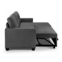 92" Dark Gray Polyester Blend Convertible Futon Sleeper Sofa With Black Legs - Image 4