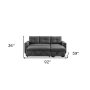 92" Dark Gray Polyester Blend Convertible Futon Sleeper Sofa With Black Legs - Image 8