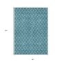 8' X 10' Teal Blue And Ivory Geometric Washable Indoor Outdoor Area Rug - Image 3