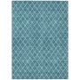 8' X 10' Teal Blue And Ivory Geometric Washable Indoor Outdoor Area Rug - Image 2