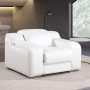 41" White Italian Leather Wall Hugger Recliner With USB - Image 9