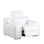 41" White Italian Leather Wall Hugger Recliner With USB - Image 7