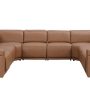 Chestnut Italian Leather Power Reclining U Shaped Eight Piece Corner Sectional With Console - Image 2