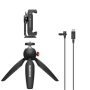 Sennheiser - XS Lav USB-C Mobile Kit Omnidirectional Clip-on Microphone with Smartphone Clamp & Manfrotto PIXI Mini Tripod - Black - Image 1
