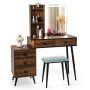 Vanity Makeup Table Set with Lighted Mirror - Image 1