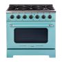 Unique Appliances - 36 in. Wide 6 Burner Classic Retro 5.2 Cu. Ft. Freestanding Gas Convection Range - Ocean Mist Turquoise - Image 1