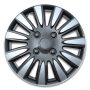 Auto Drive 15 Inch Silver and Charcoal Finish Hubcap Wheel Covers - Set of 4 - Fits Most Cars - Image 1