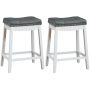 Set of 2 24-Inch Height Backless Counter Stool with Footrest - Image 1