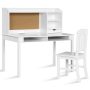 Kids Desk and Chair Set Study Writing Desk with Hutch and Bookshelves - Image 1