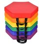 6 Pieces Multifunctional Hexagon Toddler Floor Cushions Classroom Seating with Handles - Image 1