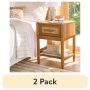 Better Homes & Gardens Springwood Caning Night Stand, Charcoal Finish - Image 1
