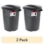 (2 pack) Hyper Tough 32 Gallon Heavy Duty Injection Molded Trash Can with Click Lock Lid - Image 1