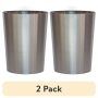 (2 pack) Mainstays Brushed Nickel Metal Bathroom Wastebasket, 2.2 gal - Image 1
