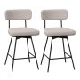 25 Inch 2 Pieces Modern Upholstered Bar Stools with Back Footrests - Image 1