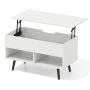 31.5 Inch Lift-Top Coffee Table with Hidden Storage and 2 Open Shelves - Image 1