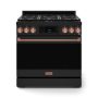 36 in. Wide 6 Burner Gordon Ramsay Series by Thor Kitchen 6.0 Cu. Ft Freestanding Gas Range with Rose Gold Hardware - Black - Image 1