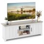 Wood TV Stand with 2 Cabinets and Open Shelves for TVs up to 65 Inch - Image 1
