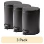 (3 pack) Better Homes & Gardens Matte Black 1.3 Gallon Metal Bathroom Waste Basket with Removable Liner - Image 1