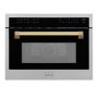 ZLINE - Autograph Edition 24" 1.6 cu ft. Built-in Convection Microwave Oven and Polished Gold Accents - Stainless Steel - Image 1