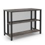 36 Inch 3-Tier Bar Table with Storage Metal Frame Adjustable Foot Pads for Dining Room - Image 1