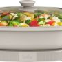 Bella - Fits-anywhere Kitchenware: 12" x 12" Make & Take Non-Stick Electric Skillet - Oatmilk - Image 1