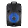QFX - 12” Bluetooth Rechargeable Portable Speaker with Stand, Microphone and LED Party Lights - Black - Image 1