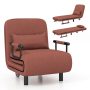 3-in-1 Convertible Sofa Bed with 5-Position Adjustable Backrest and Lumbar Pillow - Image 1