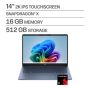HP - OmniBook 3 - 14" 2K Touchscreen Laptop - Snapdragon X - 16GB Memory - 512GB SSD - Copilot+ PC - Starlit Blue - Image 1