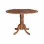 42" Round Solid Wood Dual Drop Leaf Pedestal Table in White - Image 1
