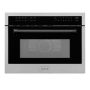 ZLINE - Autograph Edition 24" 1.6 cu ft. Built-in Convection Microwave Oven and Matte Black Accents - Stainless Steel - Image 1