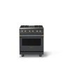 Viking - 30 in. Wide 4 Burner Pro 5 Series 4.7 Cu. Ft. Freestanding Sealed LP DF Convection Range with Brushed Brass Trim - Cast Black - Image 1