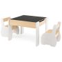 4-in-1 Wooden Activity Kids Table and Chairs with Storage and Detachable Blackboard - Image 1