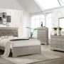 5 piece Amalia Queen Champagne Silver Upholstered Panel Bedroom Set - Image 1