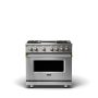 Viking - 5.1 Cu. Ft. 36"W Freestanding LP Gas Sealed 4 Burner Range with Griddle - Stainless Steel w. Brushed Brass - Stainless Steel - Image 1