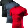 ATHLIO Men's Cool Dry Short Sleeve Compression Shirts, Sports Baselayer T-Shirts Tops, Athletic Workout Shirt - Image 1