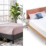 ZINUS Lottie Upholstered Platform Bed Frame / Mattress Foundation / Wood Slat Support / No Box Spring Needed / Easy Assembly, Grey, King - Image 1