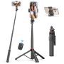 SelfieShow Selfie Stick, 52‘’ Extendable Phone Tripod Stand with Wireless Remote and Phone Holder, Compatible with Iphone Android for Travel、Vlog、Camera - Image 1