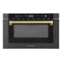 ZLINE - Autograph Edition 24 in. 1.2 cu. ft. Built-in Microwave Drawer - Black Stainless Steel and Champagne Bronze Accents - Image 1