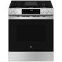 GE - 30 in. Wide 5 Burners 5.3 Cu. Ft. Slide In Gas Range with Steam Cleaning and Crisp Mode - Stainless Steel - Image 1