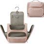 BAGSMART Travel Toiletry Bag, Leather Toiletry Bag with Hanging Hook, Water-resistant Travel Kit for Full Sized Container, Large Makeup Bag Organizer, Nude Pink - Image 1