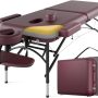 Professional Massage Table Portable 2 Fold Premium Memory Foam Aluminium Leg Hold Up to 1100LBS 8 Heights Adjustable with Carrying Bag Black - Image 1