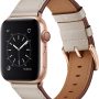 OUHENG Compatible with Apple Watch Band 45mm 44mm 42mm, Genuine Leather Band Replacement Strap Compatible with Apple Watch Series 7/6/5/4/3/2/1/SE, Black Band with Black Adapter - Image 1