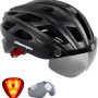 Shinmax Bike Helmet, CPSC/CPC Bike Helmet for Adult Men Women with Magnetic Goggles&Led Back Light Cycling Helmet Adjustable SM-T69 - Image 1
