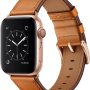 OUHENG Compatible with Apple Watch Band 45mm 44mm 42mm, Genuine Leather Band Replacement Strap Compatible with Apple Watch Series 7/6/5/4/3/2/1/SE, Black Band with Black Adapter - Image 1
