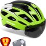 Shinmax Bike Helmet, CPSC/CPC Bike Helmet for Adult Men Women with Magnetic Goggles&Led Back Light Cycling Helmet Adjustable SM-T69 - Image 1