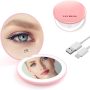 Rechargeable Folding 10x Magnification Double Sided Makeup Mirror with Lights,6.3 Inch Portable Travel Mirror for Women with Nearsightedness/Avid Enthusiasts of Makeup/Passionate Travelers - Image 1
