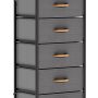 WAYTRIM Vertical Dresser Storage Tower with 5 Drawers, Fabric Organizer Dresser Tower for Bedroom, Hallway, Entryway, Closets - Brown - Image 1