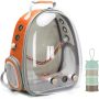 Bird Carrier Cage, Bird Travel Backpack with Stainless Steel Tray and Standing Perch (Large, Black) - Image 1